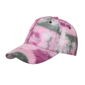 Adjustable pink and grey tie-dye baseball cap with cotton canvas fabric texture - Adjustable / Magenta