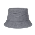 Cappello da sole classico grigio in cotone lavato con tesa larga e occhielli in metallo - Grigio