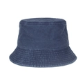 Navy blue washed cotton sun hat with wide brim and reinforced stitching for summer - Navy Blue