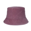 Cappello a secchiello vintage bordeaux in cotone lavato con occhielli e tesa larga parasole - Borgogna