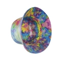 Tie-dye cotton bucket hat with colorful wide brim and reversible UV protection sun design - Green/Multicolor