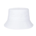 Minimalistischer weißer Fischerhut aus Baumwolle mit breiter Krempe und Steppnähten - Weiß