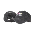 Damen Baseballkappe in Schwarz mit Mama-Stickerei und überkreuztem Design für Pferdeschwanz - Verstellbar / Schwarz