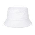 Classic white cotton bucket hat for children featuring metal eyelets and a wide brim - White