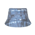 Cotton tie-dye bucket hat in blue and black mix with wide brim sun protection - Dark Blue