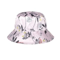 Cappello da sole in raso rosa con motivo floreale e tesa larga per protezione solare - Rosa