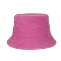 Classic washed cotton bucket hat in vibrant bright pink with reinforced stitched brim - Rose Red