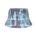 Chapeau bob en coton tie-dye bleu ciel et gris foncé avec large bord pare-soleil - Bleu clair