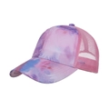 Cappellino trucker da donna con stampa tie-dye e rete traspirante rosa estiva - Regolabile / Rete Rosa