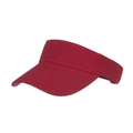 Visière de soleil rouge classique à large bord en tissu tissé texturé pour femmes - Bordeaux