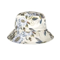 Beige floral daisy embroidery bucket hat for sun protection with vintage style - Beige