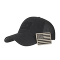 Berretto da baseball tattico nero con rete e toppa bandiera USA rimovibile uomo - Regolabile / Rete Nera