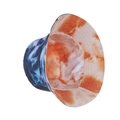 Double-sided tie-dye cotton bucket hat with dark blue and orange vibrant patterns - Blue/Orange
