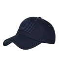 Casquette de baseball bleu marine classique avec drapeau américain brodé sur fond blanc - Réglable / Bleu marine