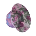 Pink and blue tie-dye cotton sun hat with wide brim and reinforced stitching details - Pink/Purple