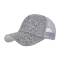 Silver glitter baseball cap with breathable mesh back and shiny sequin finish - Adjustable / Silver No Label