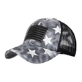 Graue und schwarze Trucker Cap im Distressed-Look mit weißen Sternen und Flagge - Schwarz