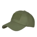 Casquette de baseball tactique vert armée avec drapeau américain brodé en coton sergé - Réglable / Vert Armée