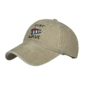 Cappellino da baseball kaki lavato con ricamo surf wave vintage e visiera curva - Regolabile / Cachi