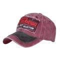 Cappellino da baseball vintage lavato bordeaux e grigio con toppa ricamata - Regolabile / Borgogna