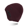 Donkerrode dikke gebreide muts met oorkleppen en X-HBOY label voor winterse warmte - Bordeauxrood