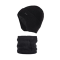 Set invernale nero con cappello lavorato a maglia e scaldacollo per il massimo calore - Nero