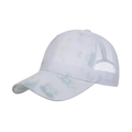 Blue and white tie-dye mesh trucker hat with breathable fabric and curved visor - Adjustable / White Mesh