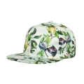Berretto hip hop con visiera piatta e motivi ad acquerello di pere e foglie verde chiaro - Verde
