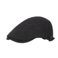 Classic black wool newsboy cap for men featuring vintage style and adjustable side buckle - Black