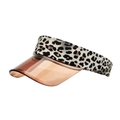 Cappello parasole leopardato con visiera in PVC marrone semitrasparente per golf estivo - Bianco