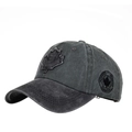Dark grey washed cotton baseball cap with maple leaf patch and Canada side embroidery - Adjustable / Army Green-Black
