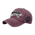 Berretto da baseball vintage in cotone lavato bordeaux con ricamo Orlando retrò - Borgogna