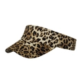 Visiera parasole leopardata da donna con tesa larga per protezione UV e attività golf - caffè