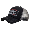 Casquette trucker noir et gris avec broderie NYC et dos en maille pour protection solaire - Maille Grise