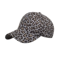 Casquette de baseball tendance avec motif léopard classique et visière incurvée en gris et noir - Gris