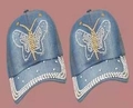 Blue denim baseball cap for women featuring sparkling rhinestone butterfly decoration - Butterfly (2#) / Blue