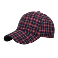 Gorra de béisbol clásica con estampado de tartán rojo azul blanco para exteriores - Rojo