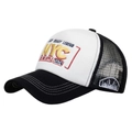 Casquette trucker NYC noir et blanc avec broderie colorée et empiècements en maille - Blanc/Noir