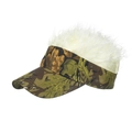 Creative camouflage visor with white wig hair decoration for outdoor sun protection - Jungle Camo/White
