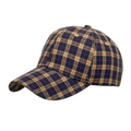 Gorra de béisbol clásica con estampado de cuadros azul y amarillo en corona de seis paneles - Amarillo