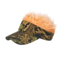 Jungle camouflage sun visor with orange wig hair for parties and outdoor sports - Jungle Camo/Orange
