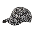 Fashionable leopard print baseball cap with classic curved brim for outdoor wear - Coffee