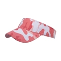 Visière de soleil en coton camouflage rose et rouge avec bord incurvé pour protection solaire - Camouflage Rose / Rose