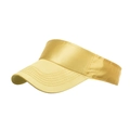 Golden satin sun visor hat with reinforced stitching for outdoor golf sports - Yellow