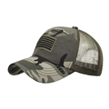 Berretto da baseball tattico mimetico con bandiera USA e rete traspirante in vista a 45 gradi - Camouflage