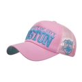 Casquette trucker rose en mesh avec broderie Boston bleue et écusson latéral vintage - Rose