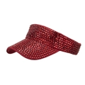Sparkling red rhinestone visor hat for women outdoor leisure and golf sports - Red