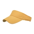 Classic bright yellow cotton sun visor hat with curved brim for golf and outdoor activities - Yellow