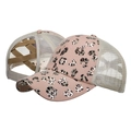 Berretto da baseball rosa leopardato con rete e fascia elastica incrociata per coda - Rosa