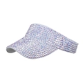 White sun visor hat with sparkling AB rhinestones for outdoor golf and leisure activities - White